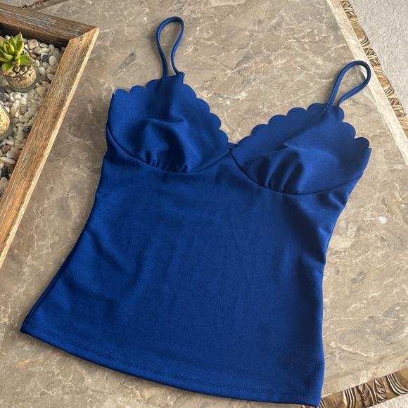 SHEIN Royal Blue Scallop Camisole - Picture 1 of 5